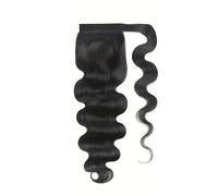 JIANBOHAIRS Extension de queue de cheval cheveux humains, postiches à clipser for femme, perruques bou s ondulées d'aspect naturel Daily Wear(12 inch)