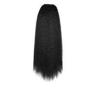 JIANBOHAIRS Extension de queue de cheval en cheveux synthétiques crépus avec cordon de serrage de 16 à 24 pouces Daily Wear(Black,18inches)