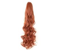 JIANBOHAIRS Extension Queue De Cheval 45,7 Cm/61 Cm, Cheveux Synthétiques Longs Et Bouclés À Clipser, Aspect Naturel, For Femme, Châtain Clair Cendré, Blond Décoloré Daily Wear(130T1439,24inches)