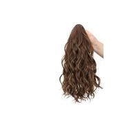 JIANBOHAIRS Extension queue de cheval 45 cm, postiche synthétique à clipser, ondulée et multicouche, for femme, idéale for une fête ou un Halloween. Daily Wear(Brown)