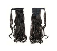 JIANBOHAIRS Extension queue de cheval bou 22 pouces postiche synthétique ondulée enrouler autour des extensions cheveux for les femmes noires blanches Daily Wear(Dark Brown)