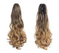 JIANBOHAIRS Extension Queue De Cheval Ondulée À Clipser, 55 Cm De Long, Bouclée, For Femme, Postiche Naturelle, Queue De Cheval Duveteuse, For Mariage, Usage Quotidien Daily Wear(10T27)