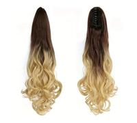 JIANBOHAIRS Extension Queue De Cheval Ondulée À Clipser, 55 Cm De Long, Bouclée, For Femme, Postiche Naturelle, Queue De Cheval Duveteuse, For Mariage, Usage Quotidien Daily Wear(4T22)