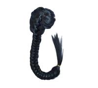JIANBOHAIRS Extension queue de cheval synthétique lisse for femme de 50 cm avec cordon de serrage réglable et deux clips Daily Wear(Jet black)