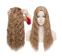 JIANBOHAIRS Extensions capillaires synthétiques ondulées de 50 cm à clipser, postiche monobloc noir et brun for femme for Thinning Hair(Light brown)