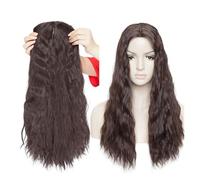 JIANBOHAIRS Extensions capillaires synthétiques ondulées de 50 cm à clipser, postiche monobloc noir et brun for femme for Thinning Hair(Dark brown)