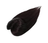 JIANBOHAIRS Human Hair Topper,Straght HairPiece with Bangs 12×13cm Soft Breathable Lace Base for Women with ThinningHair for Thinning Hair(Jet Black,12 inches)
