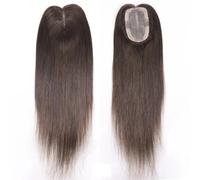 JIANBOHAIRS Human Thinning Hairs For Women No Bangs 3x5 Inch Monofilament Large Bases Clip In Topper Wiglets Top Hair Pieces 16 Inch for Thinning Hair(Dark brown)