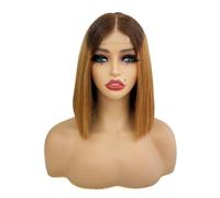 JIANBOHAIRS Perruque Bob 10 pouces, cheveux humains, 2x6, densité 250, for femmes noires for Thinning Hair(Brown+dark blonde)