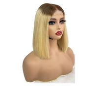 JIANBOHAIRS Perruque Bob 10 pouces, cheveux humains, 2x6, densité 250, for femmes noires for Thinning Hair(Brown+blonde)