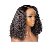 JIANBOHAIRS Perruque Bob en cheveux humains ondulés profonds, sans colle, pré-épilée, pré-coupée, dentelle 13x4, densité 200, for femmes noires, adaptée aux débutants for Thinning Hair(10inch)