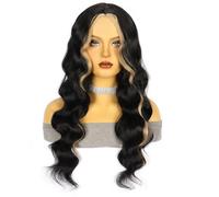 JIANBOHAIRS Perruque Body Wave longue de 26 pouces, perruques synthétiques bou s sans colle for femmes, usage quotidien, aspect naturel for Thinning Hair(P2/22#)