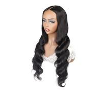 JIANBOHAIRS Perruque en cheveux humains ondulés en V for femmes, cheveux brésiliens Remy, sans couture ni colle, densité 180, couleur naturelle, adaptée aux débutants for Thinning Hair(16inch)