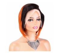 JIANBOHAIRS Perruque Lace Front 13x4, coupe pixie courte de 20 cm, sans colle, cheveux humains, densité 150, ligne de cheveux naturelle, for femmes noires for Thinning Hair(T1B/350#)