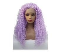 JIANBOHAIRS Perruque Lace Front Wig synthétique bou violet clair 13x3, naissance des cheveux naturelle, sans colle, for femmes for Thinning Hair(14inch)