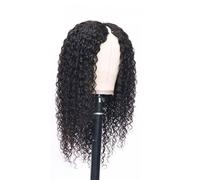 JIANBOHAIRS Perruque ondulée en V, cheveux humains for femme, sans colle, noire naturelle, facile à porter. for Thinning Hair(20inch)