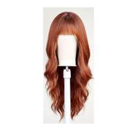 JIANBOHAIRS Perruque ondulée longue de 66 cm avec frange, perruque bou for femme, perruque synthétique résistante à la chaleur for Thinning Hair(Orange)