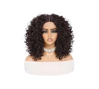 JIANBOHAIRS Perruque synthétique courte afro bouclée crépue de 40 cm, 33 x 10 x 2,5 cm, avec lace front, for femme for Thinning Hair(Chocolate Brown)
