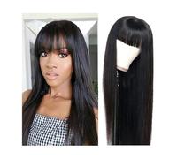 JIANBOHAIRS Perruques Cheveux Humains Raides Et Soyeux Densité 180%, 14 À 40 Pouces Long Sans Dentelle Frontale, Droites Colle Femmes Noires, Couleur Naturelle for Thinning Hair(18inches)