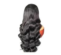 JIANBOHAIRS Perruques Lace Front Wigs HD 13x6, cheveux humains, densité 180, sans colle, pré-épilées, couleur noire naturelle, ondulées, for femmes noires for Thinning Hair(36inch)