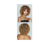 JIANBOHAIRS Perruques Synthétiques Bouclées For Femmes, Perruques Afro Courtes Et Crépues Bouclées, Cheveux De Cosplay Sans Colle for Thinning Hair(Brown Blonde)