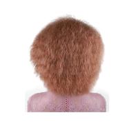 JIANBOHAIRS Perruques synthétiques courtes de 15 cm, crépues et lisses, résistantes à la chaleur, for femmes africaines et afro for Thinning Hair(Light Brown)