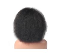 JIANBOHAIRS Perruques synthétiques courtes de 15 cm, crépues et lisses, résistantes à la chaleur, for femmes africaines et afro for Thinning Hair(Natural black)