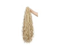 JIANBOHAIRS Ponytail Extension Claw 26" Curly Pony Tail Clip in Claw Hair Extensions Fluffy Natural Looking Synthetic Hairpiece for Women Daily Wear(Light blonde)