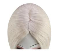 JIANBOHAIRS Postiche Cheveux Humains Mono Base 13x13 cm for Femmes Avec Clairsemés Pièce Faite À La Main Clip Dans Les for Thinning Hair(18 inches,Platinum Blonde)