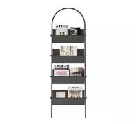 JIANBOHAIRS Présentoir à Brochures et Cartes Postales Simple Metal Newspaper Rack,Bookshelf Magazine Racks Against The Wall Storage Shelves(Black)