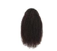 JIANBOHAIRS Queue de cheval afro frisée et crépue en cheveux humains, extensions de queue de cheval bouffantes à cordon en cheveux vierges brésiliens, for femmes noires Daily Wear(Dark Brown,20inch)