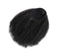 JIANBOHAIRS Queue de cheval bou afro naturelle avec cordon de serrage, en cheveux humains, for femmes noires. Extension de queue de cheval bouffante. Daily Wear(22inch)