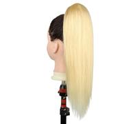 JIANBOHAIRS Queue de cheval longue et lisse blonde avec cordon de serrage, postiches, fausses queues de cheval, extension de cheveux naturelle et douce à clipser for femmes Daily Wear(26inch)