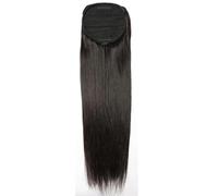 JIANBOHAIRS Queues De Cheval Raides Et Crépues, Extensions Queue À Cordon En Cheveux Humains Qualité Supérieure, Clip Yaki for Femmes Noires Daily Wear(Straight,16inch)