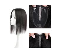 JIANBOHAIRS Straight Human Hair Toppers for Women 13×14 CM Large-area Hand-Tied Lace Base Clips In Brazilian Remy HairPieces for Thinning Hair(Natural Black,10 Inches)