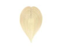 JIANBOHAIRS Topper de cheveux humains 7X13CM postiche supérieure en soie for femmes pièces de cheveux pince dans les extensions de cheveux Topper for Thinning Hair(12 inches,Bleach Blonde)