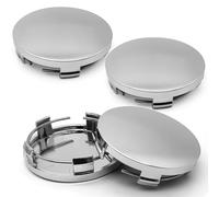 JIANDONG 4 Pièces Cache Moyeu Centre de Roue pour Audi A4 B7 Sedan/Avant 2004-2007, 3D Cache-Moyeu Jantes Enjoliveurs Accessoires (OD 60 mm ID 56 mm),Silver