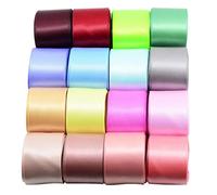 Jiangbered 16 Rubans de Satin Double Face pour Mariage et Baptême