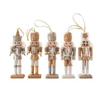 Jiangbered 5 Pièces 13 Cm Bois de Noël Suspendus Ornements Ensemble Poupée à La Main Kit Marionnette, B, 13cm