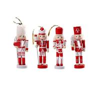 Jiangbered 5 Pièces 13 Cm Bois de Noël Suspendus Ornements Ensemble Poupée à La Main Kit Marionnette, E, Moyen