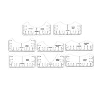 Jiangbered 8 Pièces Guide de Placement T-Shirt Règle d'Alignement Centreur PVC Outil d'Alignement Col Rond et V Accessoire Marquage Textile Adapté à la Création, Blanc