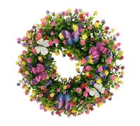Jiangbered Couronne Artificielle de Verdure, Guirlande Décorative à Suspendre pour Porte D'entrée en été