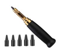 Jiangbered Ensemble de Perforatrices pour Ceintures En Cuir avec 6 Embouts Interchangeables pour La Reliure, Outil de Perforation Rotatif Robuste et Polyvalent, Noir