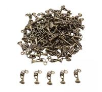 Jiangbered Lot de 3 X 100 Breloques Clés En Perles, Pendentifs Trompette et Musique pour Boucles D'oreilles, Porte-clés et Bracelet.