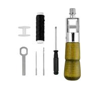 Jiangbered Poinçon de Couture Portable Intégré avec Outil de Couture en Cuir, Accessoires de Fil Ciré et Aiguille Multifonctionnelle à Manche en Bois, Facile à U, B