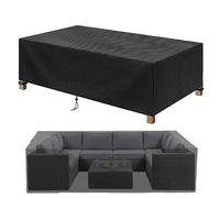 Jianghu Art Housse de Protection Salon de Jardin 200 x 200 x 80 - Résistant au Vent, Anti-Pluie, Anti-UV, Tissu Oxford 600D Noir