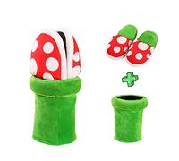 JiangJie Kawaii Piranha pantoufles home wear en forme de plante fleur Cannibal Cosplay chaussures/motif pantoufles point mocassins avec pot support pot pour les cadeaux de Noël