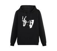 JIANGPANGUANLAN Winston Churchill Two Fingers Up Men Hoodies Unisex Tee Black Pullover Sweatshirts S