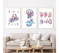 JIANGSHANDAIYOUCAIREN Anatomie de l'oreille cochléaire médecine wall art print peinture sur toile Système auditif Poster Image médecin Bureau décoration sans cadre-30x40cmX3