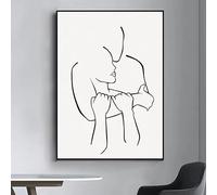 JIANGSHANDAIYOUCAIREN Ligne embrasse amour affiches toile peinture murale art moderne salon chambre à coucher maison décoration cadeau pas cadre-B_30x40cm